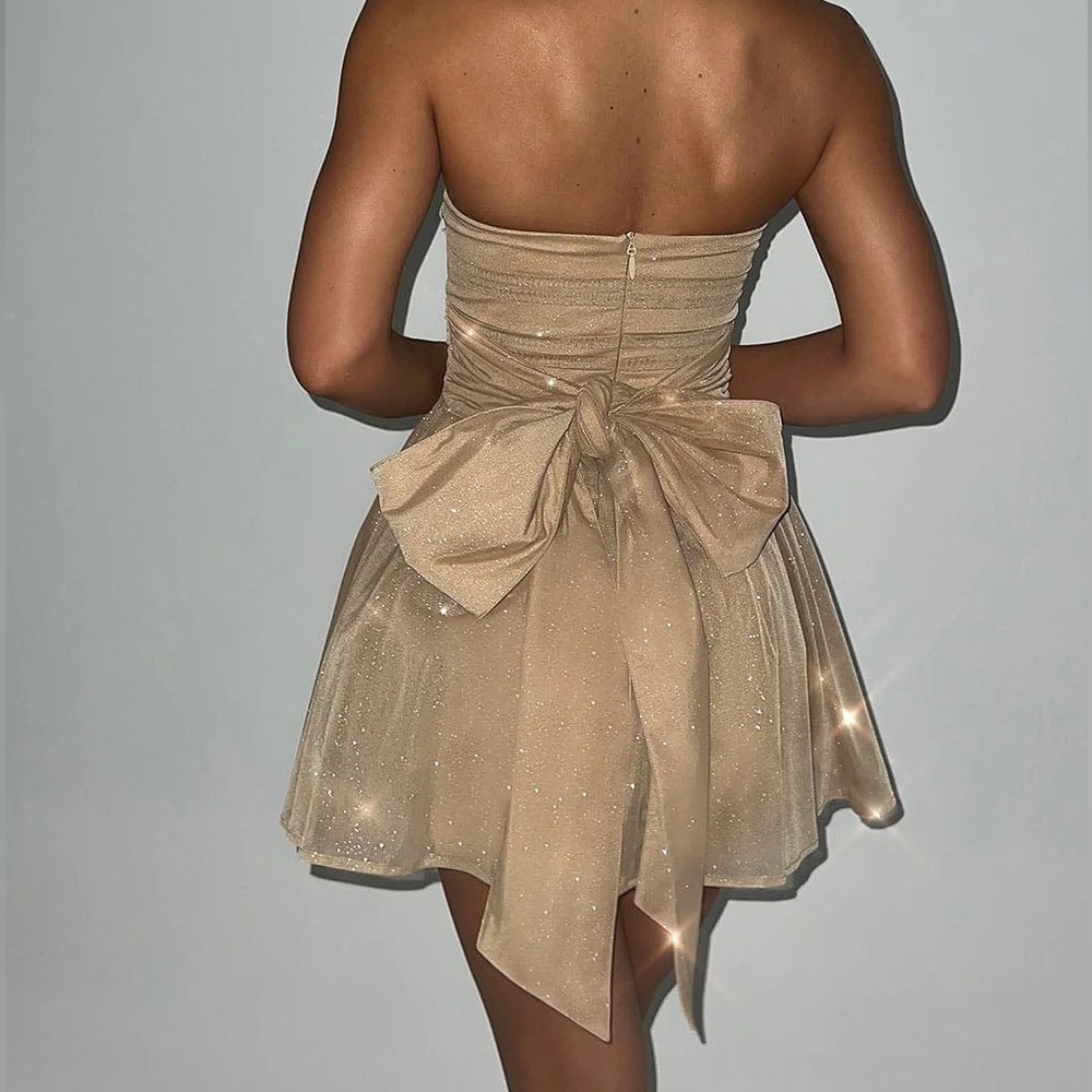 Gold sparkly mini dress babyboo size small I only wore it once